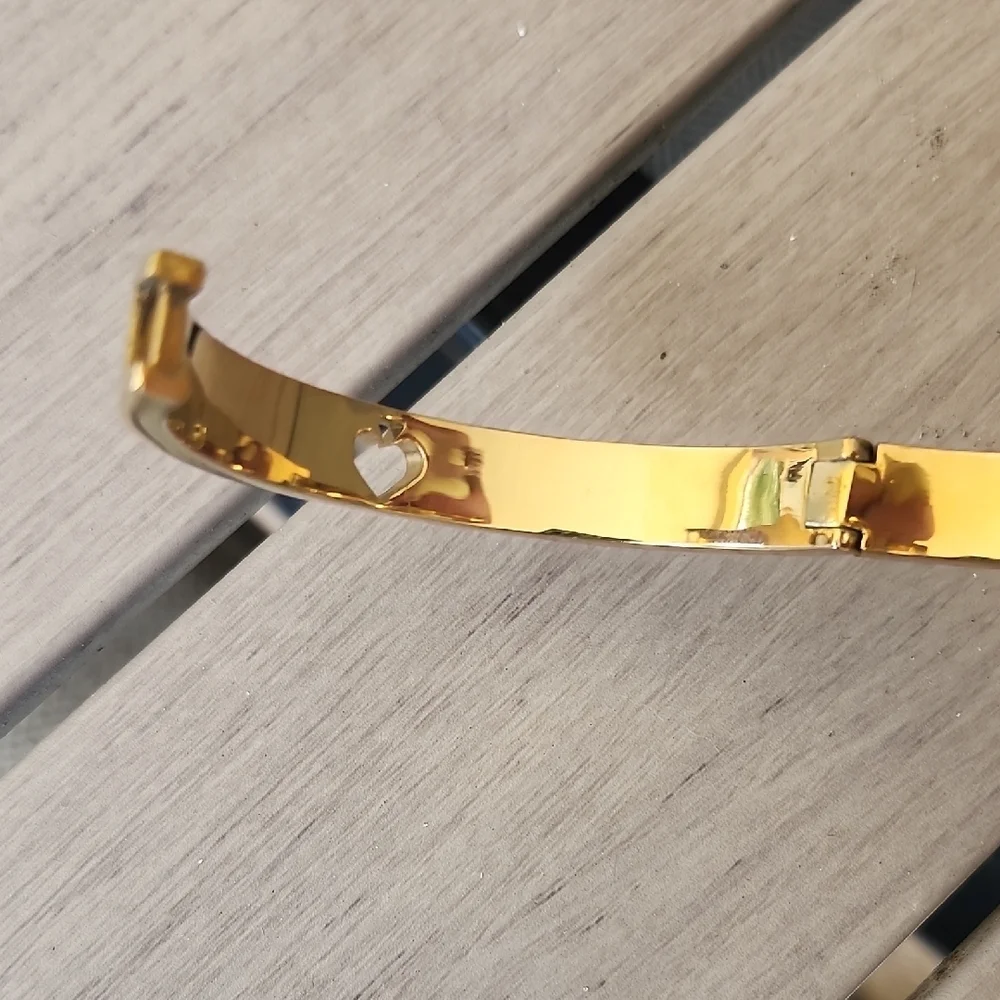 kate spade Gold and White Heart Accent Bangle